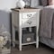 Baxton Studio Dauphine Oak and White Wash Distressed Finish Wood Nightstand 137-7577 - alternate 6